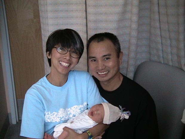 Aunty Lisa & Uncle Tai hold Thaddeus